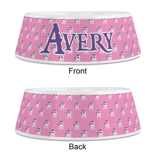Pink Pirate Plastic Pet Bowls - Medium - APPROVAL