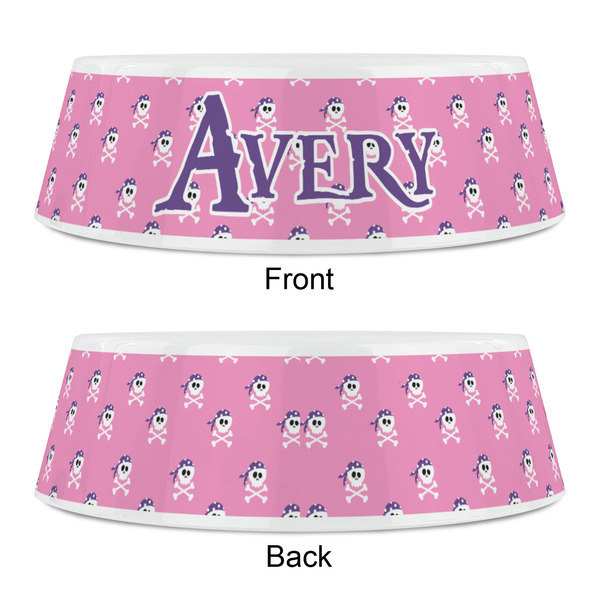 Pink Pirate Plastic Pet Bowls - Small - APPROVAL