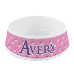 Pink Pirate Plastic Dog Bowl - Small (Personalized)