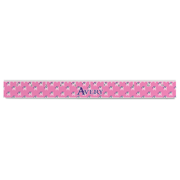Pink Pirate Plastic Ruler - 12" - FRONT
