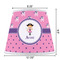 Pink Pirate Poly Film Empire Lampshade - Dimensions