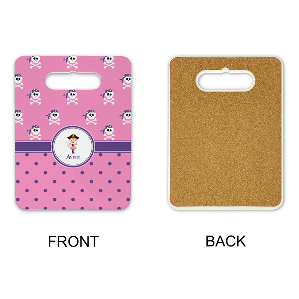 Pink Pirate Rectangle Trivet with Handle - APPROVAL