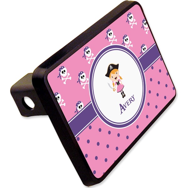 Custom Pink Pirate Rectangular Trailer Hitch Cover - 2" (Personalized)