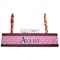 Pink Pirate Red Mahogany Nameplates with Business Card Holder - Straight