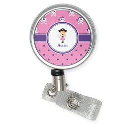 Pink Pirate Retractable Badge Reel (Personalized)