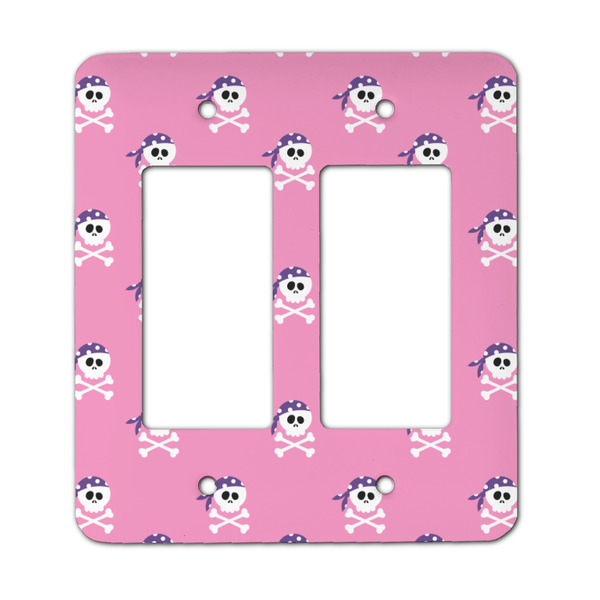 Custom Pink Pirate Rocker Style Light Switch Cover - Two Switch