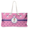 Pink Pirate Large Rope Tote Bag - Front View