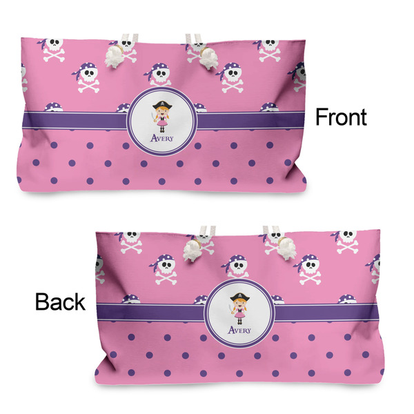 Pink Pirate Large Rope Tote - From & Back View