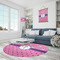 Pink Pirate Round Area Rug - IN CONTEXT