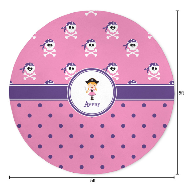 Pink Pirate Round Area Rug - Size