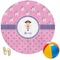 Pink Pirate Round Beach Towel (Personalized)
