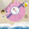 Pink Pirate Round Beach Towel Lifestyle