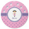 Pink Pirate Round Coaster Rubber Back - Single