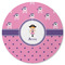 Pink Pirate Round Rubber Backed Coaster (Personalized)