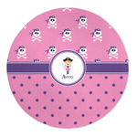 Pink Pirate 5' Round Indoor Area Rug (Personalized)