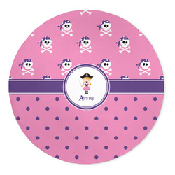 Pink Pirate 5' Round Indoor Area Rug (Personalized)