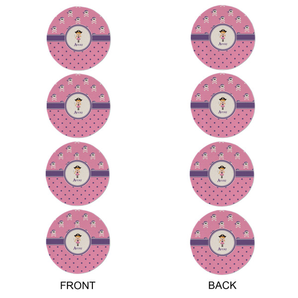 Pink Pirate Round Linen Placemats - APPROVAL Set of 4 (double sided)