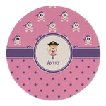 Pink Pirate Round Linen Placemat (Personalized)