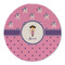 Pink Pirate Round Linen Placemat - Single Sided (Personalized)