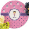 Pink Pirate Round Linen Placemats - Front (w flowers)