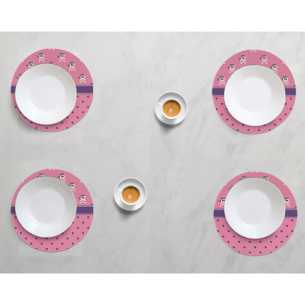 Pink Pirate Round Linen Placemats - LIFESTYLE (set of 4)