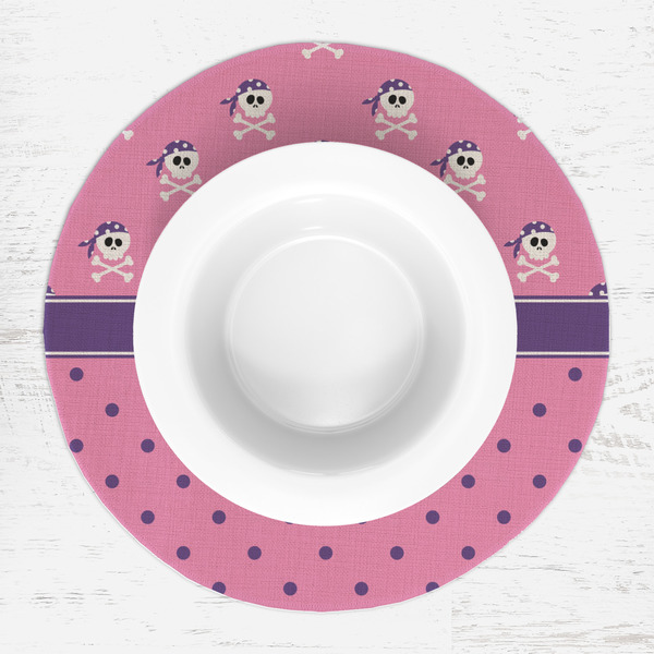 Pink Pirate Round Linen Placemats - LIFESTYLE (single)