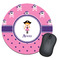 Pink Pirate Round Mouse Pad