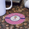 Pink Pirate Round Paper Coaster - Front