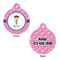 Pink Pirate Round Pet ID Tag - Large - Approval
