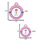 Pink Pirate Round Pet ID Tag - Large - Comparison Scale