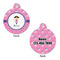 Pink Pirate Round Pet Tag - Front & Back