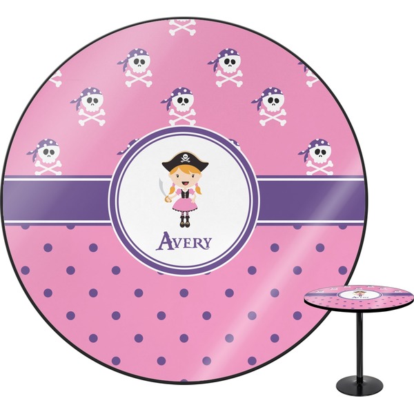 Custom Pink Pirate Round Table - 24" (Personalized)