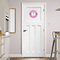 Pink Pirate Round Wall Decal on Door