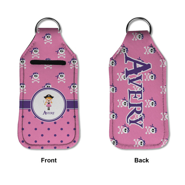 Pink Pirate Sanitizer Holder Keychain - Large APPROVAL (Flat)