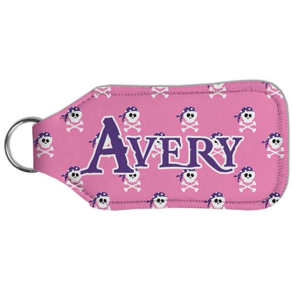 Pink Pirate Sanitizer Holder Keychain - Large (Back)