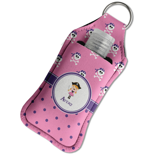 Pink Pirate Sanitizer Holder Keychain - Large in Case