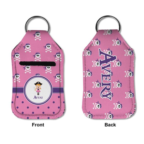 Pink Pirate Sanitizer Holder Keychain - Small APPROVAL (Flat)