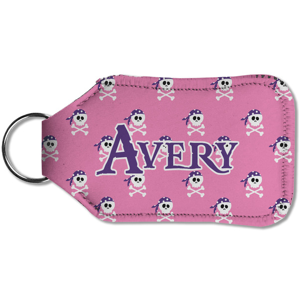Pink Pirate Sanitizer Holder Keychain - Small (Back)