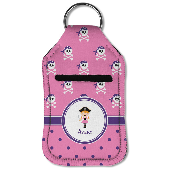 Pink Pirate Sanitizer Holder Keychain - Small (Front Flat)