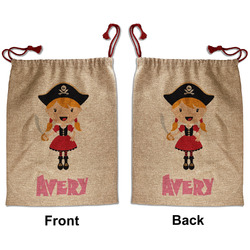 Pink Pirate Santa Sack - Front & Back (Personalized)