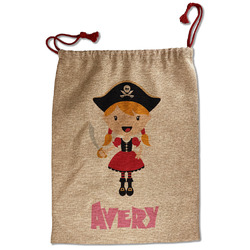 Pink Pirate Santa Sack - Front (Personalized)