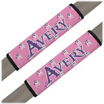 Pink Pirate Seat Belt Covers (Set of 2) (Personalized)