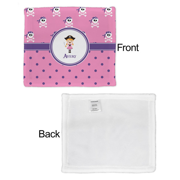 Pink Pirate Security Blanket - Front & White Back View