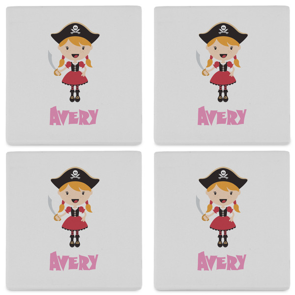 Pink Pirate Set of 4 Sandstone Coasters - See All 4 View