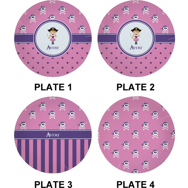 Pink Pirate Set of Appetizer / Dessert Plates (Approval)
