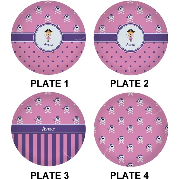 Pink Pirate Set of Lunch / Dinner Plates (Approval)