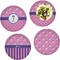Pink Pirate Set of Lunch / Dinner Plates