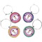 Pink Pirate Wine Charms (Set of 4) (Personalized)
