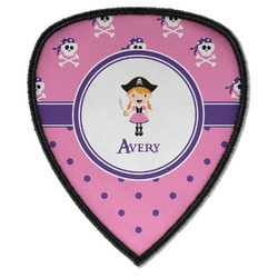 Pink Pirate Iron on Shield Patch A w/ Name or Text