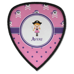Pink Pirate Iron on Shield Patch A w/ Name or Text